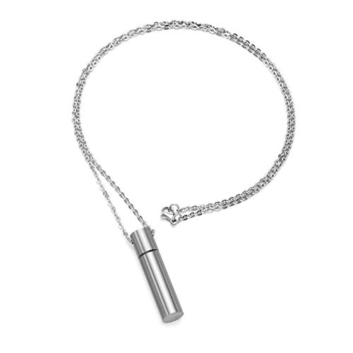 Jovivi Edelstahl Memorial Schmuck Asche Urne Anhänger Zylinder Kette Kapsel Pendant Halskette Damen Herren Gedenk Geschenk