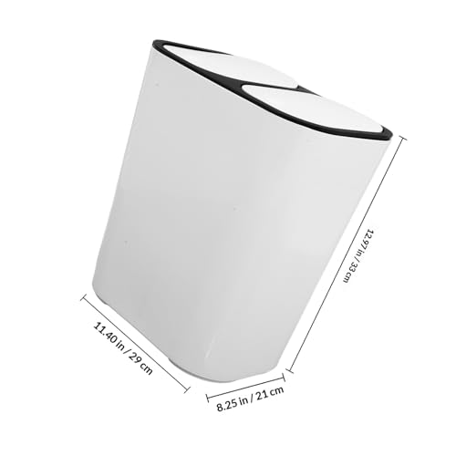 Bote de basura dual con tapa 12.5 galones blanco miniatura 2