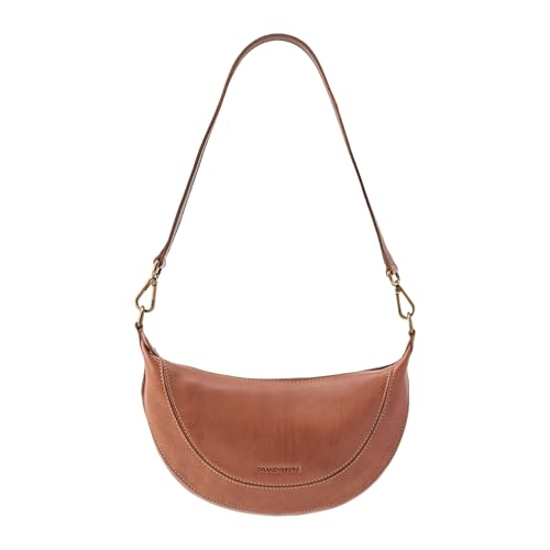 Sac à main en cuir de vachette véritable marron caramel