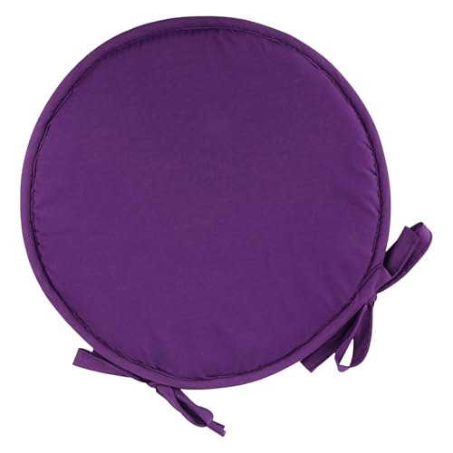 Artibetter Cojín Redondo para Silla de Comedor Almohadilla de Asiento Cómoda de Poliester Morado Diámetro 38 CM para Restaurante y Oficina