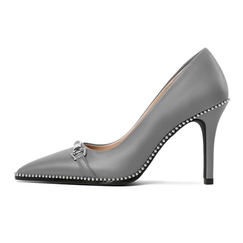Image of Women's High Heel Pumps Stiletto Heel Pumps for Women Pointed Toe Heels Elegant Classic 3.5 Inch Beaded Pumps