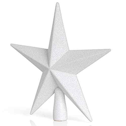 Ornativity Glitter Star Tree Topper - Christmas Decorative Holiday Bethlehem Star Ornament (White) #TOP1