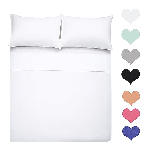 Best Season 400 Thread Count Cotton Queen Size Sheet Set (White Color) 4 Piece - 100% Long Staple Cotton Sheets Set, Soft Cotton Bed Sheets Sets with Deep Pocket fit Upto 16 inch