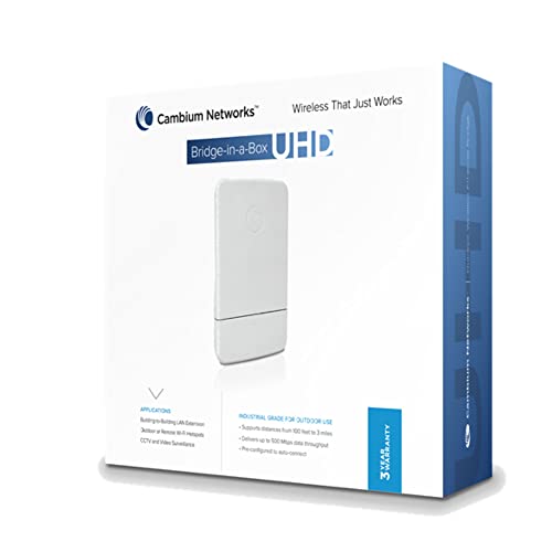 Image of Cambium Networks ePMP Bridge in a Box UHD 5 GHz - Extend Internet Connectivity Up to 3 Mile Range (5 Kilometers) - 600 Mbps Throughput - (FCC) (US only) - C058900B701A
