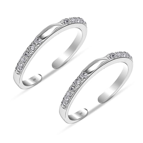 Image of TRUESILVER ACPL 925 Sterling Silver Toe Ring for Women | BIS Hallmarked Roman Icon Toe Rings | Elegant and Comfortable Toering jewelry Gift | Anniversary Birthday Wedding Gifts