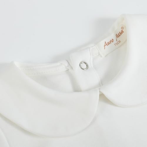 Toddler Kids Girl Boy Blouses Long Sleeves Solid Color Doll Peter Pan Collar T-Shirt Top Bottom Tees3