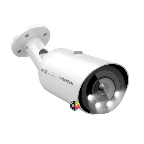 Image of VIKYLIN 8MP Full Color Varifocal PoE IP Camera, Outdoor 4K Bullet Camera with 5X Optical Zoom 2.7~13.5mm Lens,Human /Vehicle Detection, Smart Dual Light, Bulit-in Mic, MicroSD(256GB), IP67