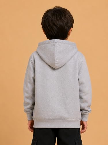 Image of Unisex Kids Solid Full Sleeve Zip Front Open Hooded Sweatshirt