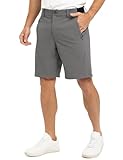 TBMPOY Men's 9' Golf Shorts Quick Dry Casual Shorts Dress Shorts Flat Front Stretch Lightweight for Work Business Travel Grey 36