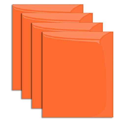 MiPremium PU Heat Transfer Vinyl HTV, Iron On, 12â€ x 10â€ inches 4 pre-Cut Sheets, for T Shirts Hats Caps Bags Sports Clothing and Other Garments and Fabrics, Easy to Cut Apply & Press (Orange)