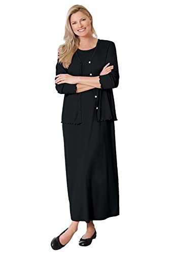 Woman Within Plus Size Lettuce Trim Knit Jacket...