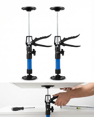TVOOD 2Pack Telescopic Quick Support Rod: 11.8123.23in Adjustable Support Pole Non-Slip Third Hand Tool Blue Heavy Duty 40KG Capacity Telescopic Prop for Cabinet Drywall Woodworking