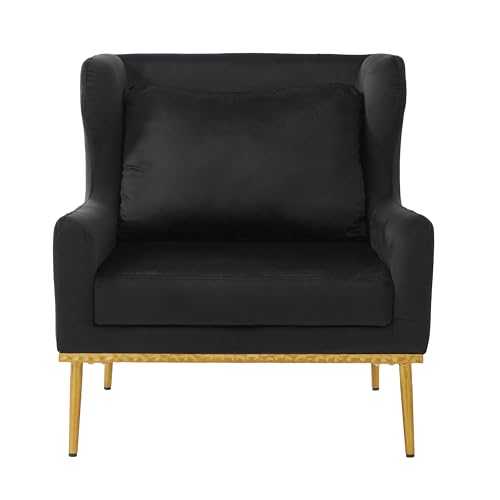 Sillón Curvo Terciopelo Plegable Negro miniatura 5