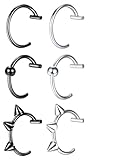 SOVYTH 9 Piezas Anillo de Labios, Pendiente, Anillo de Nariz, Piercing Nariz, Tragus Piercing, Perforación del Labio, Piercing Labio Inferior, Septum Piercing