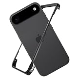 Hiooloon for iPhone Air Metal Bumper Case Frameless, Slim Fit No Back No Frame Backless Aluminum Alloy Bumper Compatible with MagSafe 4 Corners Shockproof (Black)