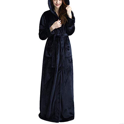 Peignoir long chemise de nuit automne et hiver pour femme en flanelle