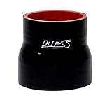 HPS HTSR-200-250-L4-BLK Silicone High Temperature 4-ply Reinforced Reducer Coupler Hose, 80 PSI Maximum Pressure, 4