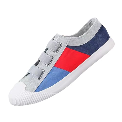 Generisch Zapatillas bajas de lona para hombre, zapatillas de lona bajas, zapatos informales, cómodos, ligeros, transpirables, para hombre, Azul E., 44 EU