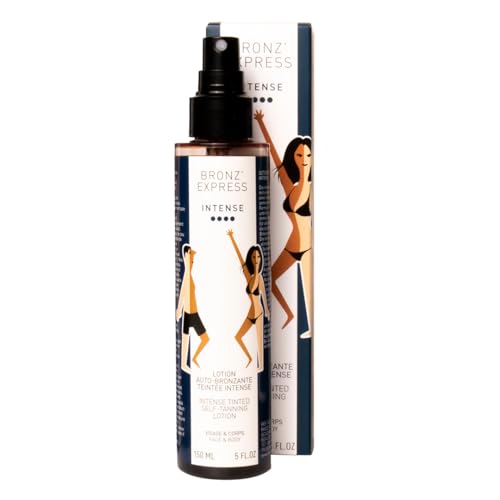 BRONZ EXPRESS | Selbstbräuner Intensiv Gesicht und Körper Getönte | Lotion 150 Milliliter | Intensive Natürliche Bräune Ohne Sonne | Sofortige Gesunde Bräune | Französische Traditionsmarke Seit 1960