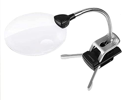 Loupe de lecture pour malvoyants et seniors avec éclairage LED puissant sur pince