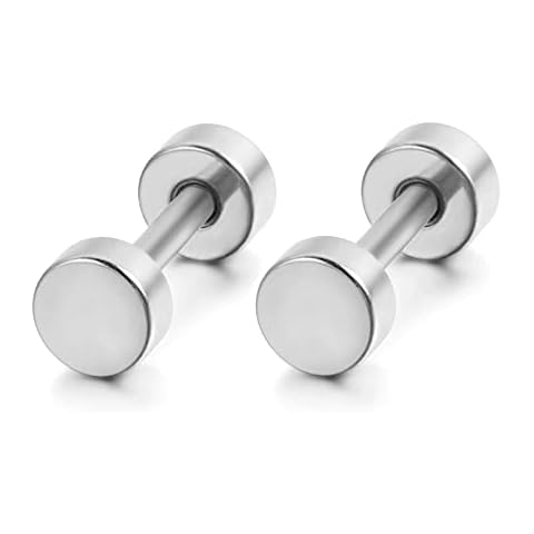 Flongo Stainless Steel Stud Earrings for Men Cover