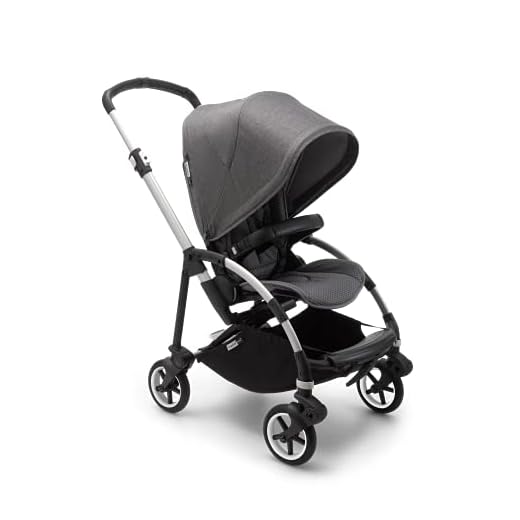 Bugaboo Bee 6, carrito urbano ligero y compacto para recién nacidos y niños pequeños, barra de seguridad, ruedas de 7", suspensión avanzada, plegable y capota en color gris melange
