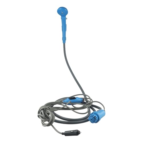 Durashmall Doccia portatile da 12 V, da viaggio, con ventosa o gancio e borsa impermeabile per il campeggio e il bagno temporaneo