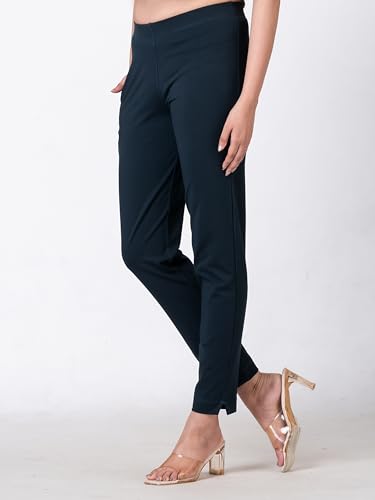 Image of Ruby Cotton Lyrcra Blend Copper Collection Straight Pants | Perfect Blend of Style and Comfort | Professional and Casual Wear #1