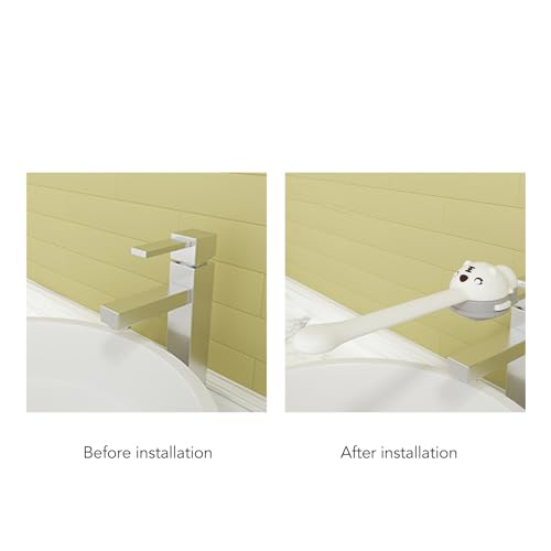 Image of Faucet Handle Extender, Soft Silicone Universal Kid Sink Faucet Extender Kids Handwash Helper, Cartoon Animal Design Sink Handle Extender for Toddlers (Toronto White)