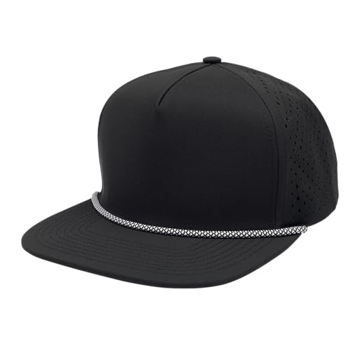 Image of Classic 5‑Panel Snapback Hat - Adjustable Flat Bill Cap, Lightweight Breathable Unisex for Embroidery & DIY