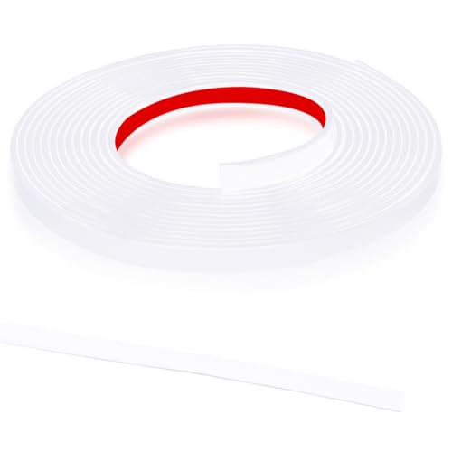GORGECRAFT 5 m X 10mm Selbstklebende Zierleiste Zum Abziehen Und Aufkleben Flexible Selbstklebende Zierstreifen Weiße Bodenkanten Zierleiste Dichtungslinie Für Laminatböden Fliesen Spiegel Wände Ecke