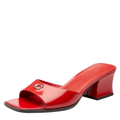 Image of COACH womens Holly Block Heel Sandals With Quilting