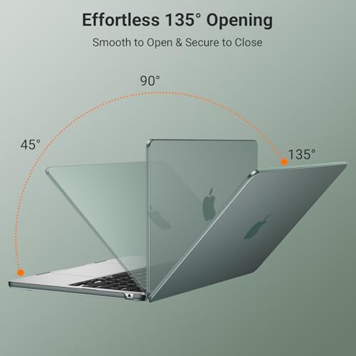 Image of MOSISO Compatible with MacBook Air 13 inch Case M5 2026 M4 2025 M3 M2 2024-2022 A3449 A3240 A3113 A2681, Hard Shell&Keyboard Cover&Screen Film&Type C for MacBook Air 13.6 inch Case, Emerald Green