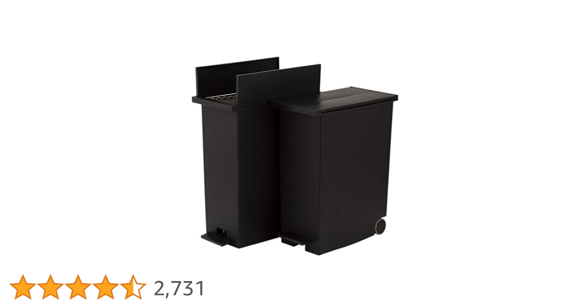 Amazon｜[ケユカ] テレビで紹介 両開きダストボックス L 27L 黒