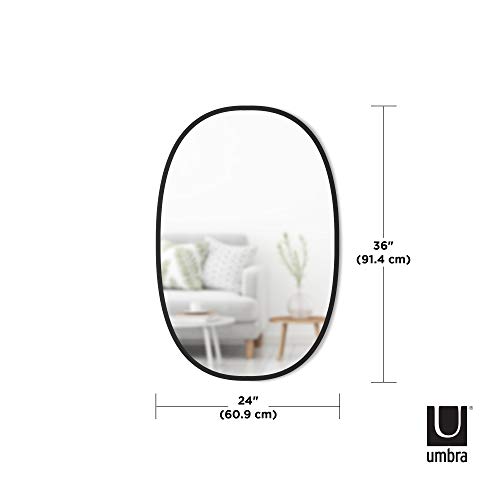 Umbra Hub Oval Mirror by Umbra ­­– Wall Mirror for Entryways, Washrooms, Living Room and More, Black