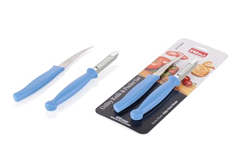 Image of Ritu Stainless Steel 420 Grade | Laser Kitchen Knife & Peeler Set of 2 Pcs | Sharp Blades for Peeling and Slicing Vegetables & Fruits | Ergonomic Handles | Durable & Versatile Kitchen Tools