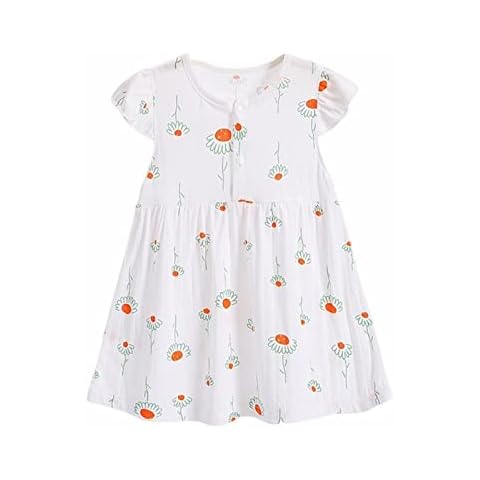 Toddler Children's Summer Thin Style Cute Little Cartoon Daisy Print Breathable Dress Cover