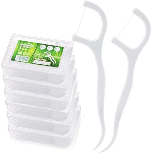 Xrten 300 Pcs Dental Floss, Fil Dentaire Sticks Jetable Oral Nettoyage Floss, Lot de 6 pour Les Soins Bucco-Dentaires, Le Nettoyage Des Dents, étui Portable