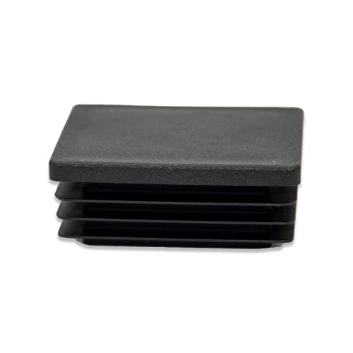 Image of Flyshop 8 Pack Black Chair Glide Inserts Plastic Plugs Rectangle Pipe Tubing End Caps 40 x 50 mm, 1-9 /16 inch x 2 inch