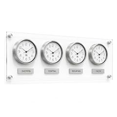 BBHORAIRE Silver Time Zone Wall Clock, Silent Quartz Analog World Clock for Home or Office, Battery photo BBHORAIRE Silver Time Zone Wall Clock, Silent Quartz Analog World Clock for Home or Office, Battery