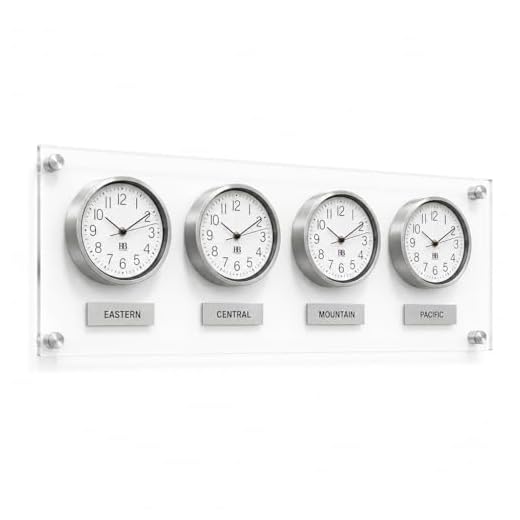 *STANDARD* B.B.Horaire Modern Wall Clock - Timezone Wall Clock - Silent Non Ticking Clock - Personalized Stock Clock - Easy Install, Clear