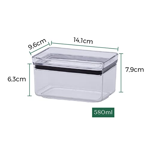 Kit Pote Hermético Lumini Retangular 580 ml, 3 Peças - Paramount