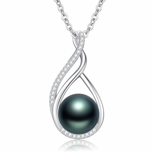 Pearl Pendant Necklace for Women 925 Sterling Silver Jewelry Anniversary Wedding Birthday Gifts for Mom Wife Daughter Her
