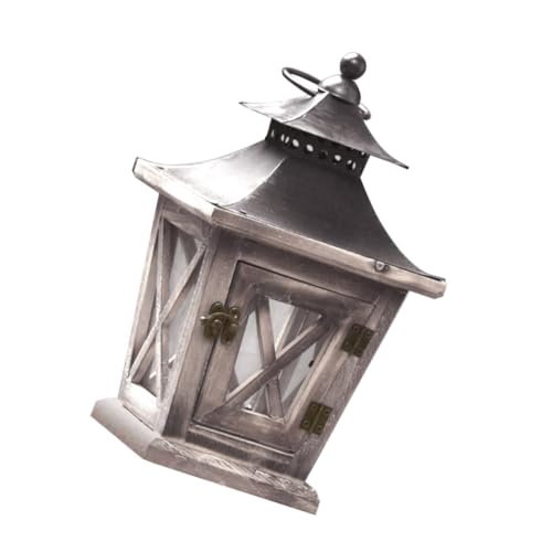 HIAKDOFT Candelabro de Madera Estilo Americano Pequeño Decoración Vintage para Mesa de Comedor Portavelas Rústico para Hogar y Restaurante Adorno Colgante y Lámpara Decorativa