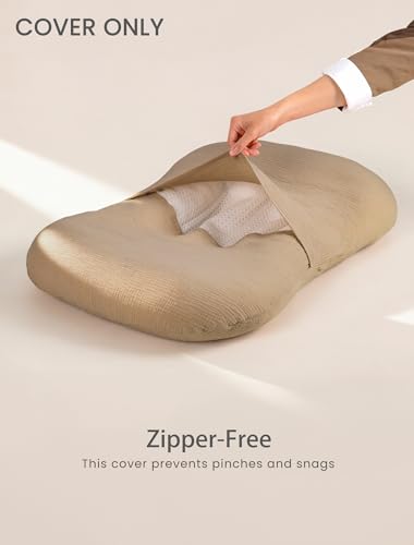 Image of Termichy Baby Lounger Cover Muslin: Soft Cotton Slipcover for Snuggle Me Lounger - Removable & Machine Washable for Daily Use - Zipper-Free & Skin-Friendly for Newborn Girls and Boys
