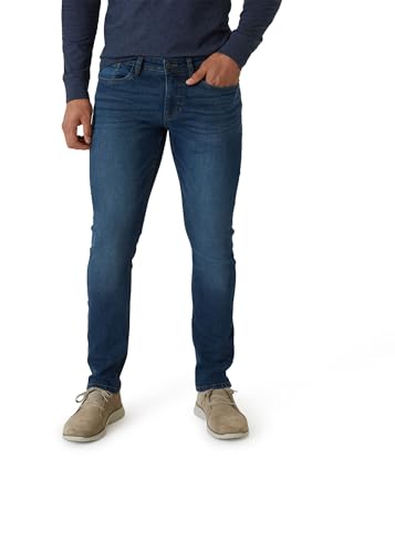 IZOD Men's Slim Fit Jeans - Breathable Cotton Non-Restrictive Comfort Durable Stretch Jeans - Stylish Denim Jeans for Men