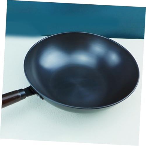 Wok de hierro resistente con mango para cocina miniatura 5