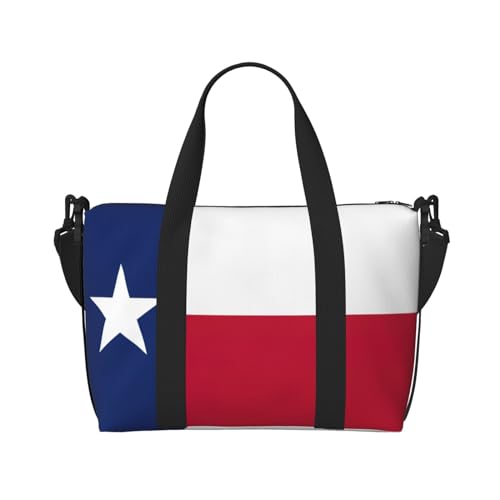 Flag of Texas print Gym Bag for Women,Carry on Weekender Overnight Duffle Bag,Personal Item Tote Bag2