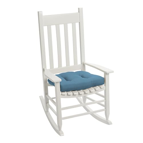 Image of Arden Indoor /Outdoor Rocking Chair Or Wicker Chair Cushion, 2-Pack, 20 x 18, Water Repellent, Rain Proof, Fade Resistant Cushion for Rocking Or Rounded Back Chair French Blue Texture