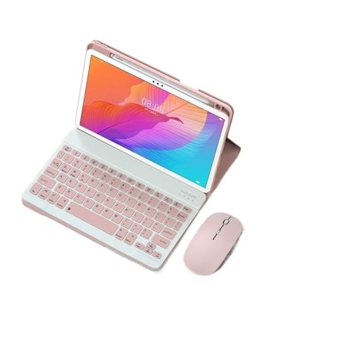 Funda Huawei MatePad 11.5S evita caídas con teclado y ratón rosa